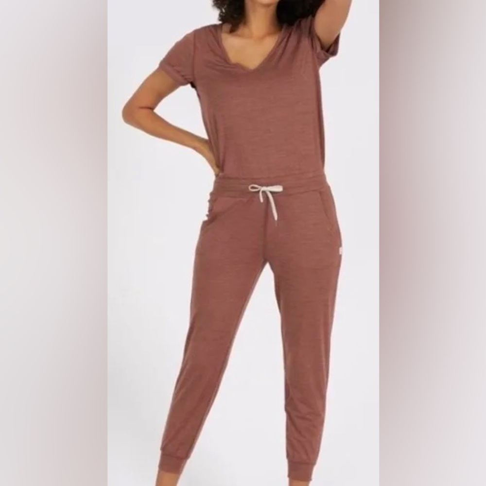 Vuori Women’s All Day Romper Terracotta Heather Athleisure Loungewear
